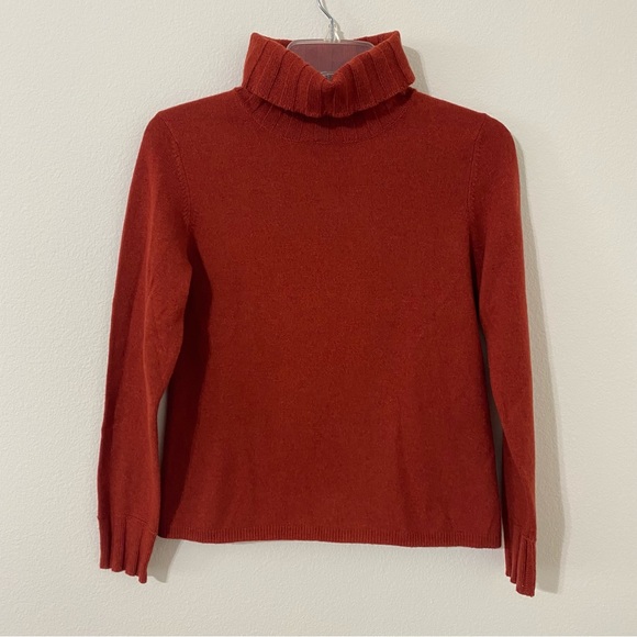 Griffen Sweaters - Griffen 100% CASHMERE Turtleneck Sweater 🍁 Rust Burnt Orange Size P Medium Fall